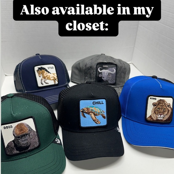 Goorin Bros Hard Ox Trucker Hat Cap Cartoon Graphic Faux Leather Gray Grey - Picture 7 of 8